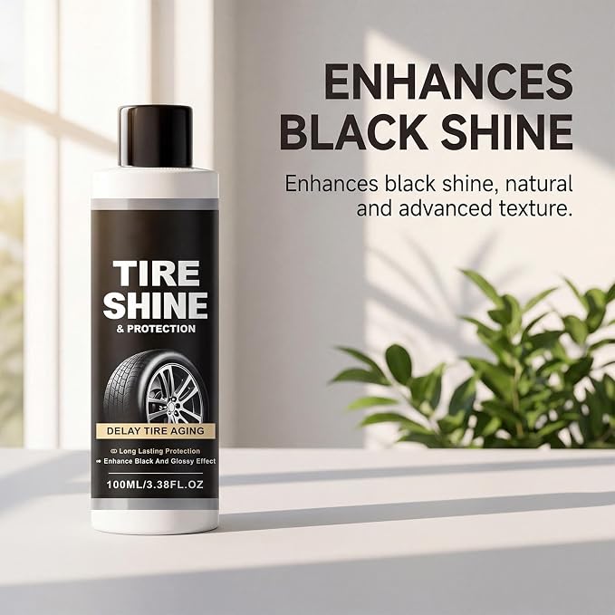 Tire Shine Restorer, Tire Care System Set, 100ml Quick Dry Long Lasting Rubber Protection Design Kit, Compact Auto Detailing Style Formula, Gloss Tires Finish Style Agent, Tires Shine for SUV Use