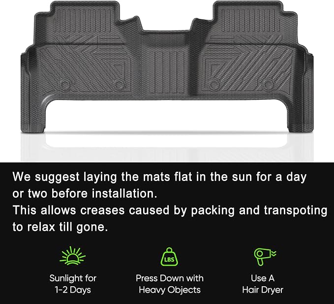 KUST Floor Mats for 2022-2026 Nissan Frontier Crew Cab Accessories (with 2nd Row Under-Seat Storage), All Weather Car Mats 2 Rows, TPE Rubber, Raised Edge, Extended Lip, Extra Heel Pad Plate