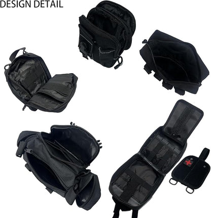 7 PACK Tactical Car Seat Back Organizer With 5 Detachable Pouches Upgrade Tactical Molle Vehicle Panel Organizer Universal fits for Most of Car Truck Ford Jeep Vehicle