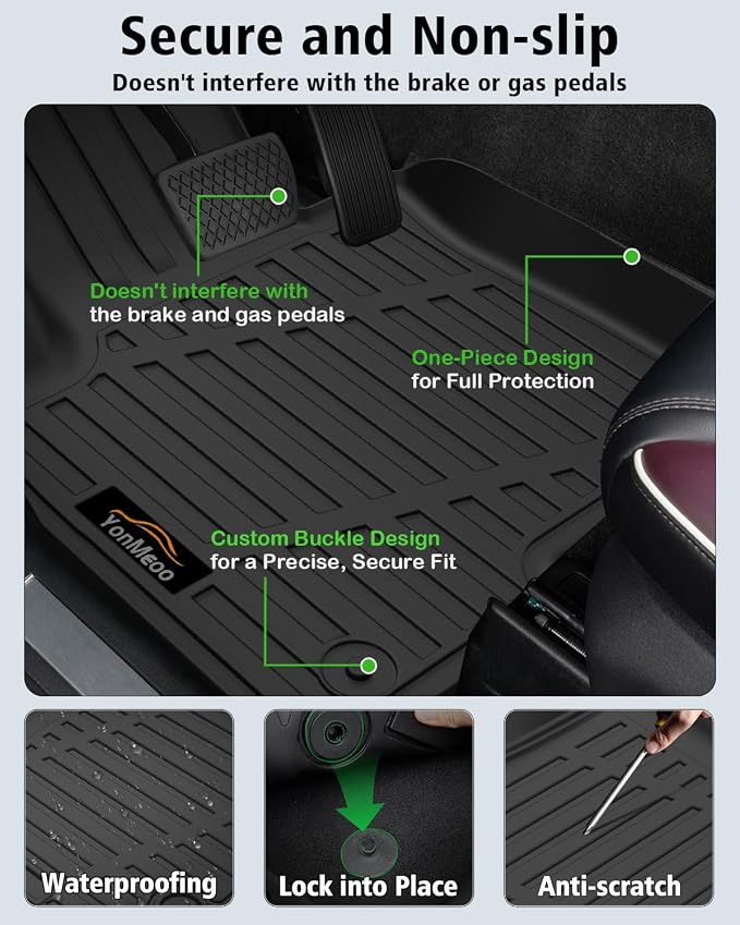 Floor Mats Custom for Kia Telluride 2027 Gas Only (Not for Hybrid) 7&8 Seater Trunk Mat with Backrest Mat All Weather TPE Full Set Liners Cargo Protector for Telluride 2027 Fuel Accessories, Black