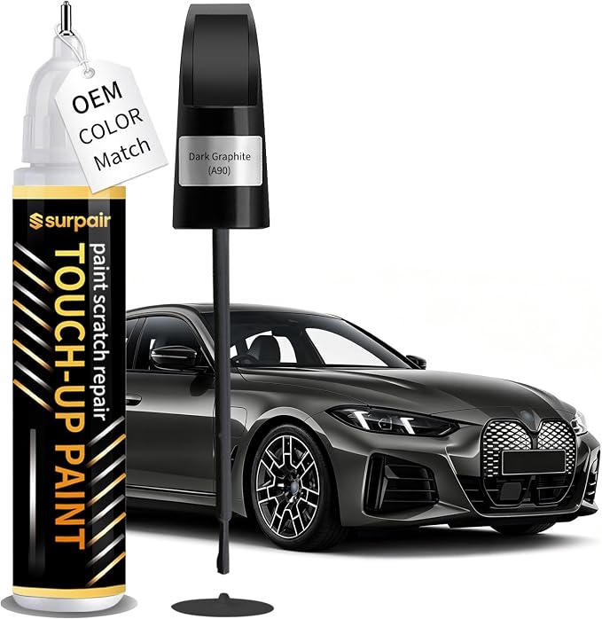 Dark Graphite A90 Touch up Paint for BMW OEM Color Match Car Scratch Repair Kit for Nicks & Chips Scratches Quick & Easy Paint Fix 2-In-1 Car Scratch Remover Pen