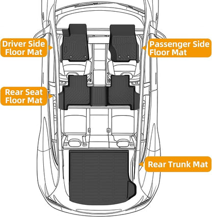 Floor Mats for Jeep Grand Cherokee 2022 2023 2024 2025, 2025 Grand Cherokee Laredo/Overland/Limited/Trailhawk/Summit Reserve/Summit/Altitude Floor Mats, ONLY 5 Seat, NOT WK or L or 4xe, TPE Non-Slip