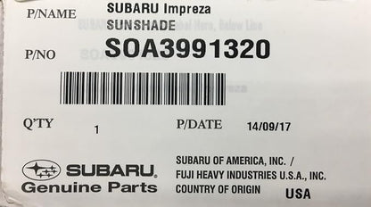 Subaru 2015 to 2021 Subaru Foldable Sun Shade Impreza WRX STi Crosstrek OEM New SOA3991320 SOA3992122