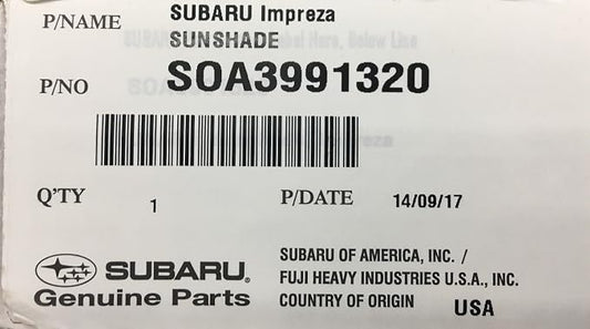 Subaru 2015 to 2021 Subaru Foldable Sun Shade Impreza WRX STi Crosstrek OEM New SOA3991320 SOA3992122