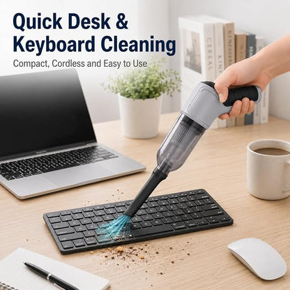 Cordless Handheld Vacuum Cleaner, Portable Rechargeable Mini Vacuum, Powerful Suction Hand Held Vacuum for Car Home Office Pet Hair Dust Cleaning