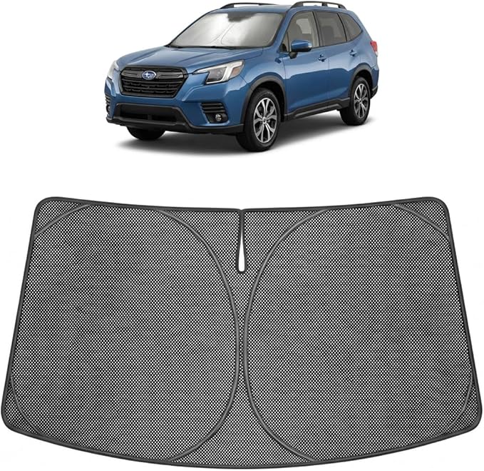 Proadsy Windshield Sun Shade Custom Fit Subaru Forester 2025-2026 Ice Crystal Black Front Window Sunshade UV and Heat Blocker Foldable Visor Keeps Car Cooler for Summer Parking and Daily Use
