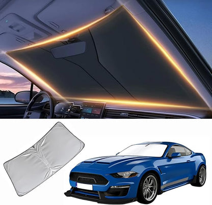 Windshield Sun Shade for Ford Mustang 2015-2024 2025 2026 Front Window Sunshades Cover for Mustang Windshield Sun Visor Protector Car Accessories