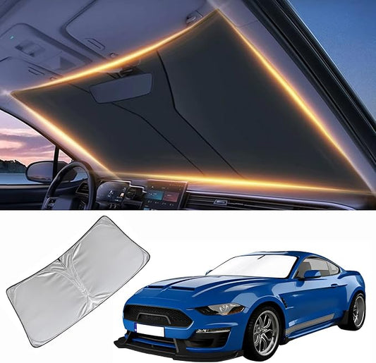 Windshield Sun Shade for Ford Mustang 2015-2024 2025 2026 Front Window Sunshades Cover for Mustang Windshield Sun Visor Protector Car Accessories