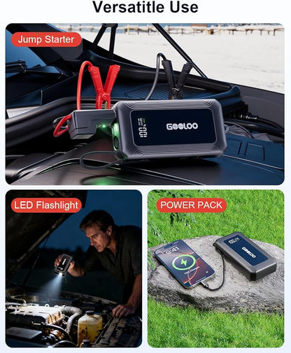 GOOLOO G7 3000A Jump Starter with Built-in Cable,Portable Jump Starter for 45W Fast Charging,12V SuperSafe Lithium Jump Box, Battery Booster Pack Up to 8.5L Gas or 6.0L Diesel Engine