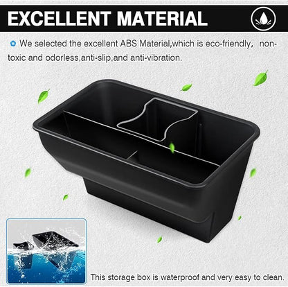 Karltys Rear Center Console Organizer for Tesla Model Y 2020-2024 2025 Accessories 2nd Row Back Seat Storage Box Under Seat Rear Middle Air Outlet Trash Can Container Bin ABS Black(Not for Juniper)