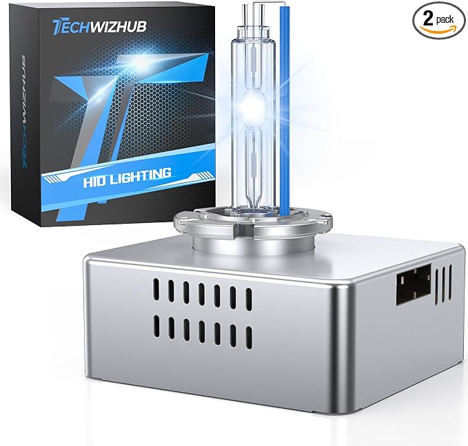 D5S Xenon HID Bulbs, 35W Super Brighter HID Bulb 8000K White Blue Replacement Xenon D5S High Low Beam Bulb w/Integrated Ballast - Pack of 1