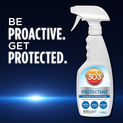303 Products Aerospace Protectant Spray, UV Protection for Outdoor Surfaces – Protects Vinyl, Plastic & Rubber, Repels Dust & Dirt, Matte Finish, 16 oz