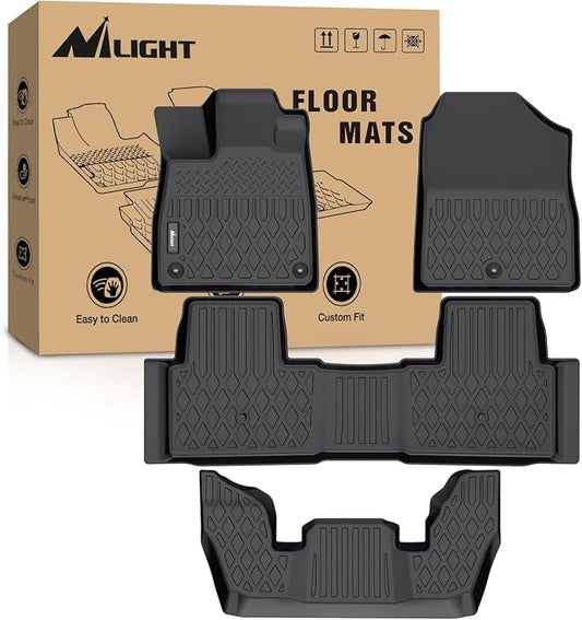 Nilight TPE Floor Mats for Honda Pilot 2023 2024 2025 2026,All Weather Custom Fit Heavy Duty Floor Liners