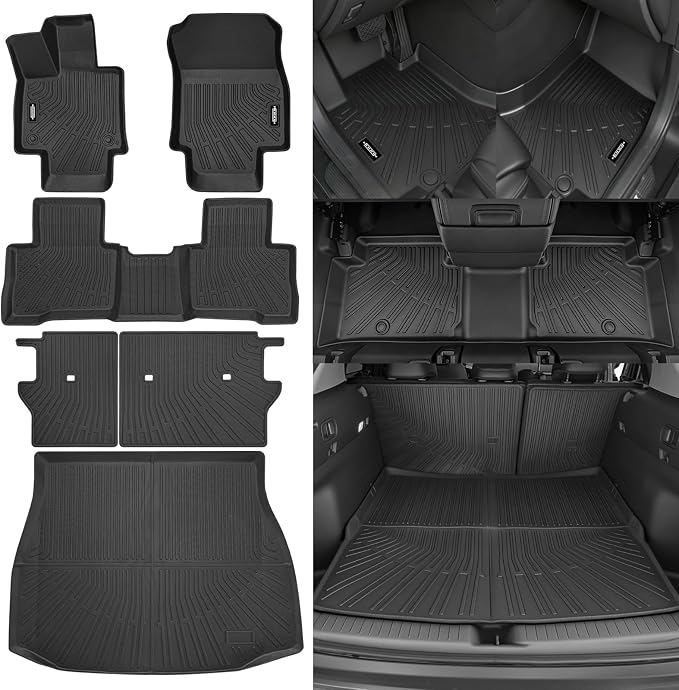 Custom Fit Floor Mats for Toyota Venza 2021-2026, All Weather TPE Floor Liners with Trunk Mat & Backrest Protectors, Odorless Full Set Interior Accessories