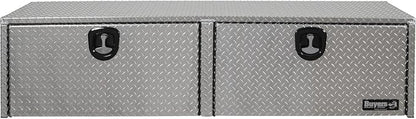 Buyers Products 1701565 Silver Aluminum Diamond Tread Topsider Truck Tool Box, 18x16x90 Inch, Made in USA, Professional Grade, Heavy Duty, Corrosion Resistant, Dual Drop Doors, Compression Latch
