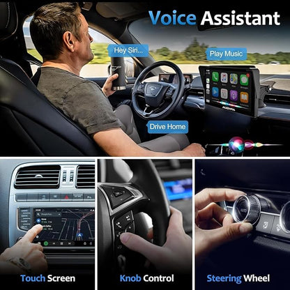 Wireless CarPlay Adapter 2-in-1 for Polaris Slingshot 2021 2022 2023 2024 2025 2026, USB Design Plug and Play Bluetooth Fast Connection Car Accessories,A-Black