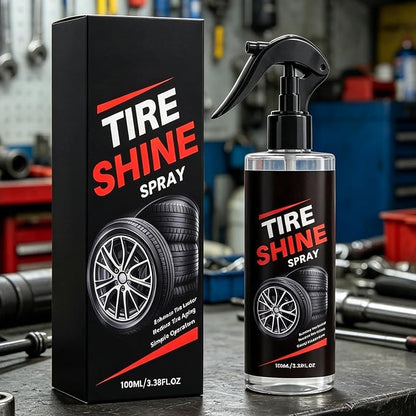 Tire Shine Spray - Wheel Gloss Renewal Mist, 1.57x1.57x4.72 Inches Tire Dressing Spray with Deep Wet Finish Coating, UV Ray Blocker, Rubber Restorer for Automotive Truck SUV RV Motorcycle