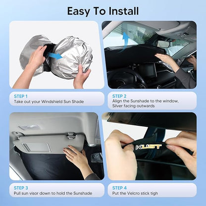 KUST Windshield Sun Shade for 2012-2016 2017 2018 Nissan Versa Accessories Sunshade Window Sun Visor Protector Foldable Block UV Rays