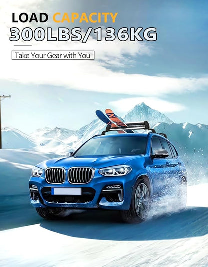 Tuyoung 300lbs Lockable Roof Rack Cross Bars Compatible with BMW X3 G01 2018-2026 (Not for G45), Heavy Duty Aluminum Roof Rails Crossbars Rooftop Cargo Carrier Luggage SUV Accessories
