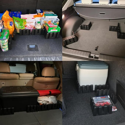 Set of 4 Car Trunk Organizer Set, Cargo Blocks for Back of SUV Multipurpose Trunk Divider Available to Wool or Leather Carpet, Car Storage Organizer Blocks for Car Truck SUV Van
