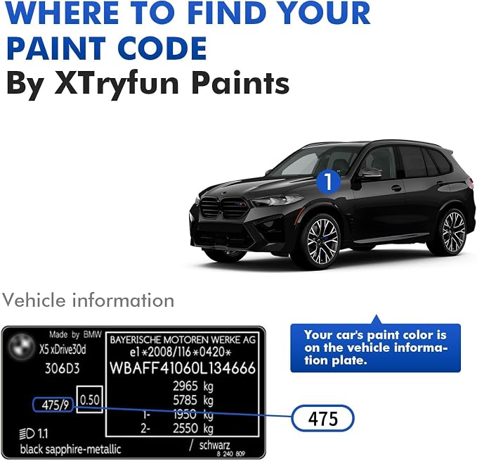 C4P Brooklyn Grey Touch Up Paint for BMW, DIY Car Paint Scratch Repair Kit, Automotive Paints, Quick & Easy Fix Scratch Repair for X2/X3/X4/X5/X6/X7/2/3/4/5/7/8 Series/iX/M2/M3/M4/M8