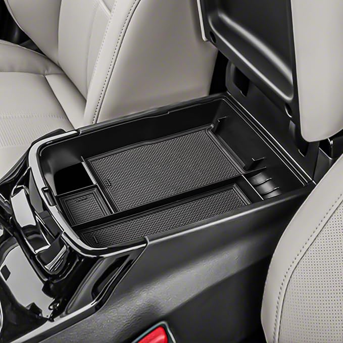 HGWEI Center Console Organizer Compatible with Kia Telluride 2020 2021 2022 2023 2024 2025 2026 Interior Accessories Insert Tray Coin Holder Armrest Secondary Storage Box, Black