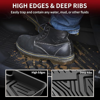 LASFIT Floor Mats for 10th Gen Honda Accord 2022 2021 2020 2019 2018 Sedan (Gasoline & Hybrid), All Weather TPE Custom Fit Anti-Slip Full Coverage Floor Liners,1st & 2nd Row, Black