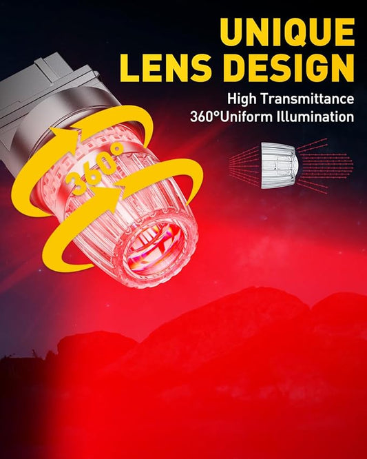 AUXITO 3157 LED Bulbs Red, 3156 LED Tail Brake Light Bulb, 700% Brighter 3057 4157 4156 3457 4057 4114 LED Bulbs with Projector for Exterior Stop Reverse Turn Signal Brake Tail Maker Lights, Pack of 2