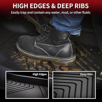 LASFIT Floor Mats for Honda Accord Sedan 2026 2025 2024 2023 (Gasoline & Hybrid), All Weather Protection Custom Fit Anti-Slip TPE Floor Liners,1st & 2nd Row, Black