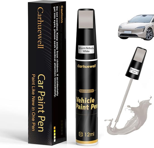 White Touch Up Paint for Cars, Auto Car Paint Touch Up Paint Pen for Deep Scratches, Car Scratch Repair Pen, Quick and Easy Solution to Repair Minor Automotive Scratches (Warm Nebula White)