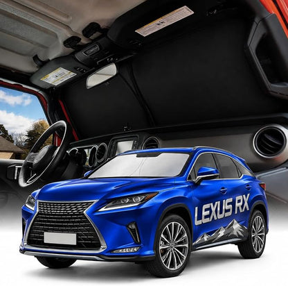 [Weektic] Windshield Sun Shade for Lexus RX350/450 2016 2017 2018 2019 2020 2021 2022, 5-Layer Ice Crystal Reflective & Heat Insulating Sunshade for Car Windshield, Silver Foldable Sun Blocker