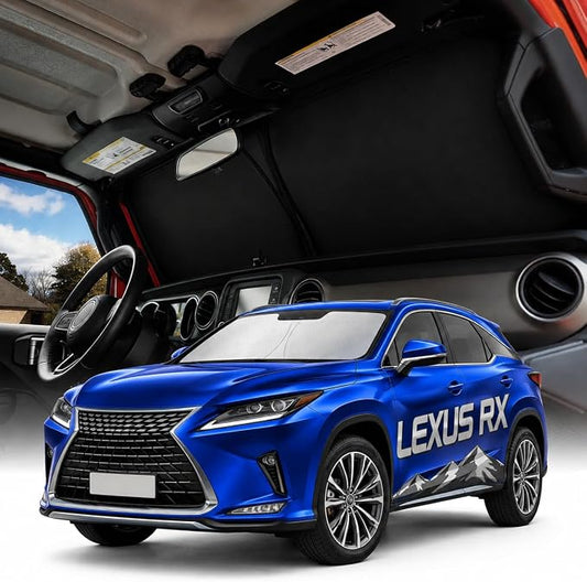 [Weektic] Windshield Sun Shade for Lexus RX350/450 2016 2017 2018 2019 2020 2021 2022, 5-Layer Ice Crystal Reflective & Heat Insulating Sunshade for Car Windshield, Silver Foldable Sun Blocker
