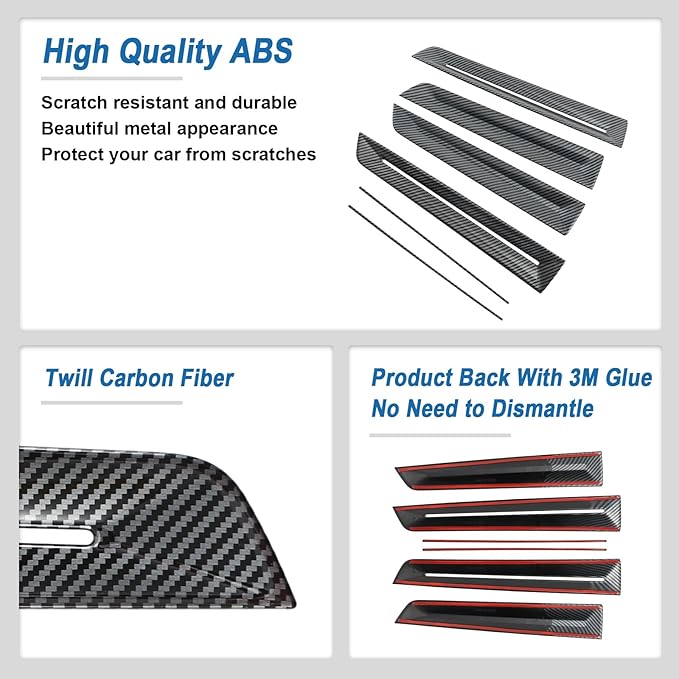 Carbon Fiber Interior Door Panel Cover Compatible with 2022-2026 11th Gen Honda Civic