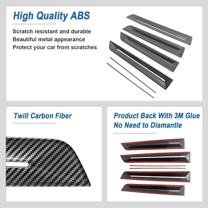Carbon Fiber Interior Door Panel Cover Compatible with 2022-2026 11th Gen Honda Civic