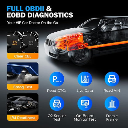 Launch CR529 OBD2 Scanner Diagnostic Tool, Full OBD2 Scanner for Car, Free Lifetime Upd. Check-Egine-Light Code Reader, 5 Years. Backup, Clear Codes, One Click I/M, for DIYers with Cars After 1996