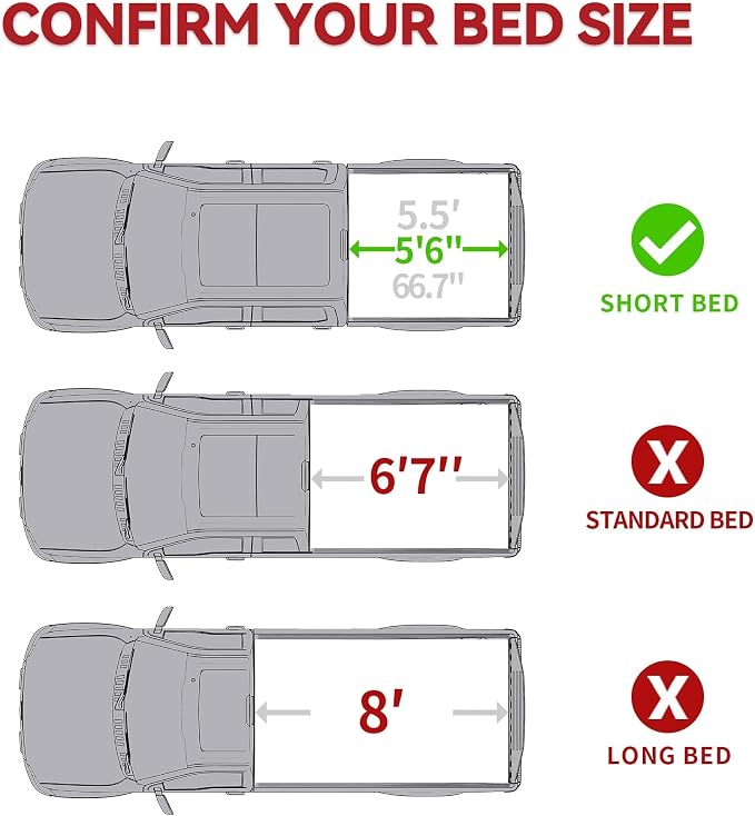 YITAMOTOR Tailored FRP Hard Tri-Fold Truck Bed Tonneau Cover Fits for Toyota Tundra 2022 2023 2024 2025 2026 5.5ft Bed (Excl. Trail Edition) with Deck Rail System, Effortless Installation