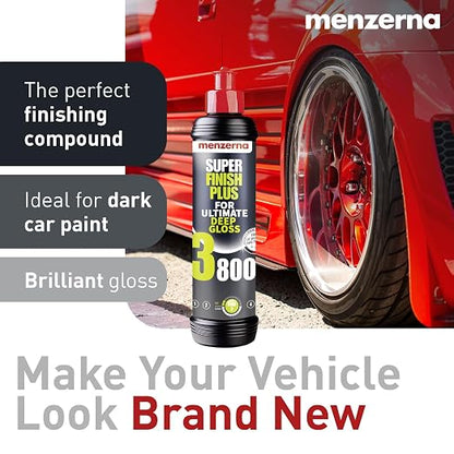 menzerna “Super Finish Plus 3800” Car Polishing I Deep Gloss Polish for a Perfect Mirror-Like Finish I Polishing Compound for Micro Scratches & Holograms on Cars & SUVs I Silicone Free I 8 fl oz.