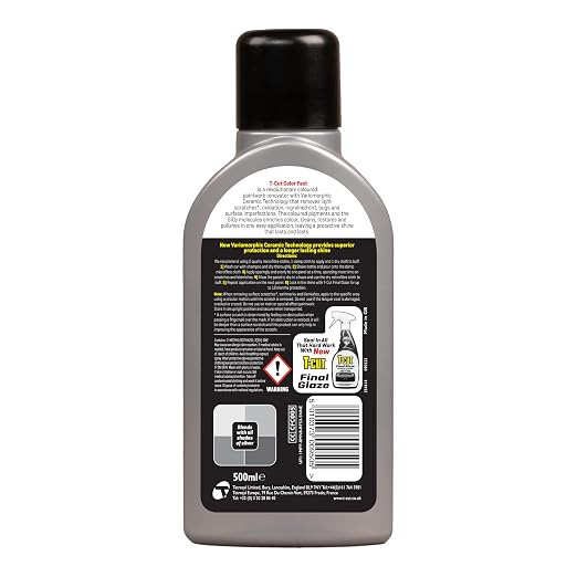 T-Cut Color Fast 3-in-1 Paint Restorer, Silver - Scratch Remover, Ceramic Car Wax & Color Enhancer - Removes Swirls & Oxidation, 17 oz