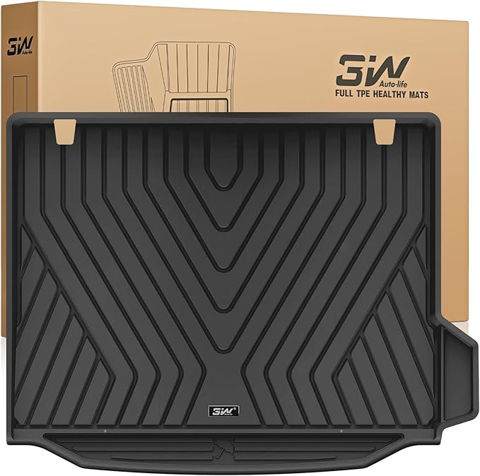 3W 2018-2024 BMW X3 Cargo Liner, All Weather TPE X3 Accessories Custom Fit for BMW X3 G01 30i M40i M Car Mats (Only for car Without Spare tire) (Don't Fit 30e)