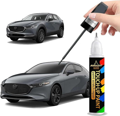 Polymetal Gray Metallic(47C) Touch Up Paint For Mazda Exact Match-Chips and Nicks 2 in 1 Car Paint Pen Scratch Rapair for CX-5/CX-30/CX-50/CX-70/MAZDA3 SEDAN/HATCHBACK