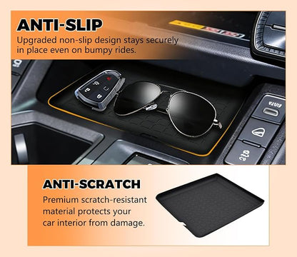 6PCS for Toyota RAV4 2026 Accessories (LE/SE/XLE/Woodland/XSE) 3 PCS Center Console Organizer Sets Wireless Charging Mat Front Center Console Mat and Cup Holder Insert for Toyota RAV4 2026+