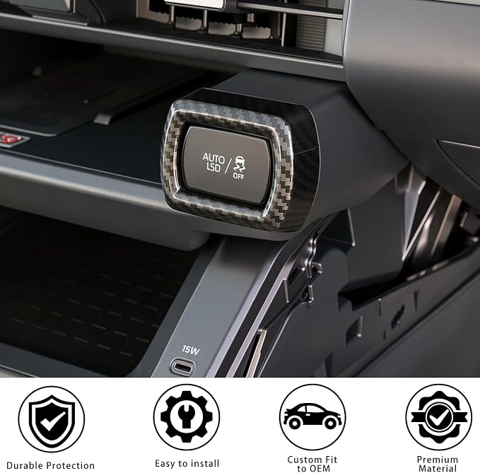 for Toyota RAV4 2026 Accessories Interior Center Console Air Conditioner Switch Button Cover Trim Central Central Air Conditioning Cover Decoration - Glossy Carbon Fiber