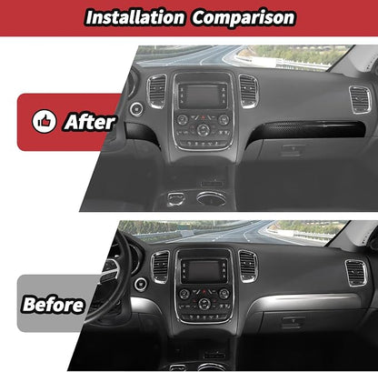 JeCar for Durango Carbon Fiber Interior Dash Panel Trim Kit Fit for 2014-2020 Dodge Durango Interior Accessories (3pcs)
