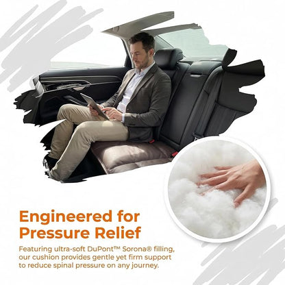 A leather rear seat cushion specially designed for cars - made by hand - can relieve pain in the buttocks, pressure points, and sciatic nerve. | Rear seat cover (Coffee Brown, Rear Seat Cushion)