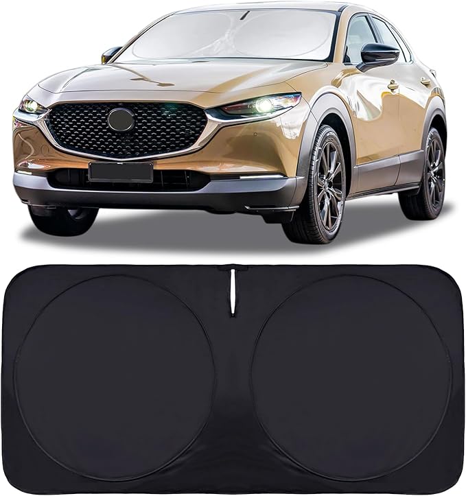 Sun Shade for Mazda 6 2014-2021 Windshield Cover, Foldable Sunshade Front Window Sun Visor, 240T Reflective Fabric Blocks 99% UV Rays Heat, Full Coverage Easy Storage Fit Car Mazda6 Accessories