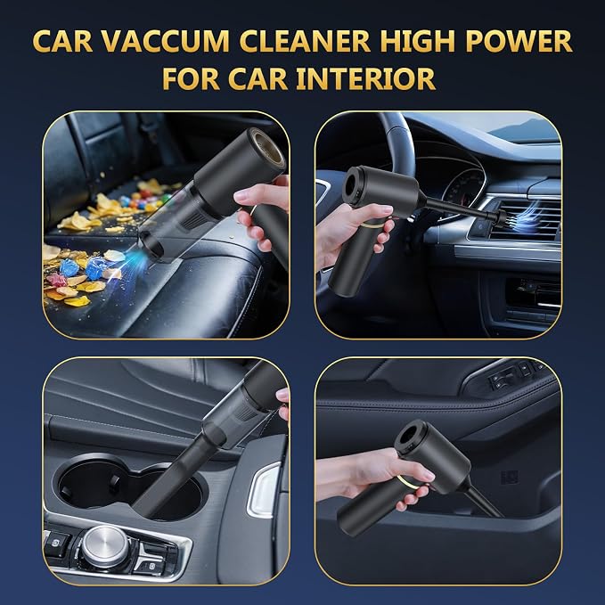 BSRCO Brushless Handheld Vacuum, 15000Pa Strong Suction Cordless Car Vacuum with 2 Modes, 0.67lbs Ultra-Lightweight Mini Portable Vacuum Cleaner & Air Duster for Home, Keyboard, Pet Hair, Travel