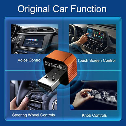 2026 Upgraded Mini Wireless CarPlay Adapter for Android Auto & Apple CarPlay, Plug & Play, Fast and Auto Connect, No Latency 2 in 1 Car Play Wireless Adapter for iPhone iOS 10+ & Android 11+