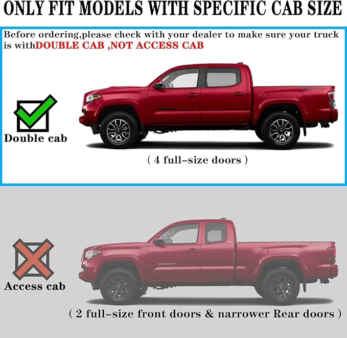 COMNOVA 6 Inches Running Boards for 2024-2026 Toyota Tacoma Double Cab with 4 Full-Size Doors. Side Steps Running Boards for Toyota Tacoma Made with Carbon Steel.