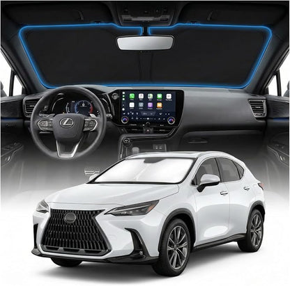 for Lexus NX NX250 NX350 NX350h NX450h+ Sun Shade Windshield Cover - Custom Fit NX Accessories 2022-2025 2026 Sunshade Foldable UV Protection & Heat Shield Sun Visor Accessories