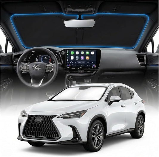 for Lexus NX NX250 NX350 NX350h NX450h+ Sun Shade Windshield Cover - Custom Fit NX Accessories 2022-2025 2026 Sunshade Foldable UV Protection & Heat Shield Sun Visor Accessories